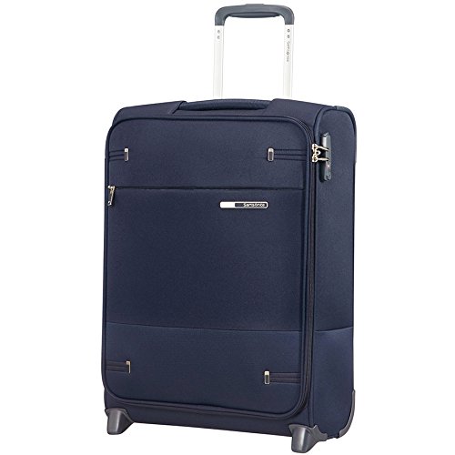 Samsonite Base Boost - Handgepäck Koffer 55 x 40 x 20 cm - Weichgepäck Kabinenkoffer passend für die meisten Airlines inkl. Ryanair und EasyJet - Upright, 2 Rollen, TSA-Schloss, 41 L - 2 kg - Blau
