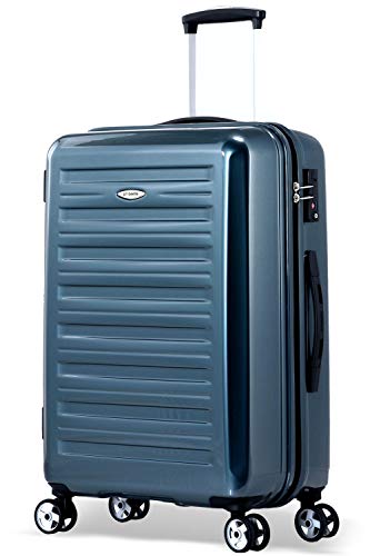 Eminent Koffer Helios S 55 cm 36 L super leicht Extra-Kantenschutz 4 Doppelrollen 360° großes Volumen Handgepäck Blau 