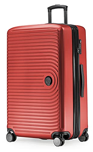 Hauptstadtkoffer - Mitte - Großer Rollkoffer, Koffer Hartschale mit 8 cm Erweiterung, TSA, 4 gummierte Doppelrollen, 77 cm, 130 L, Rot