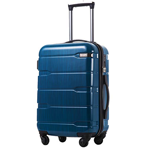 COOLIFE Hartschalen-Koffer Rollkoffer Reisekoffer Vergrößerbares Gepäck (Nur Großer Koffer Erweiterbar) PC Material mit TSA-Schloss und 4 Rollen (Blau, Mittlerer Koffer) COOLIFE Hartschalen-Koffer Rollkoffer Reisekoffer Vergrößerbares Gepäck (Nur Großer Koffer Erweiterbar) PC Material mit TSA-Schloss und 4 Rollen (Blau, Mittlerer Koffer)