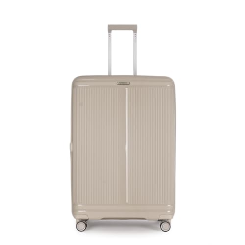 Stratic Straw T Hartschalen-Koffer Trolley Koffer groß Reisekoffer, nachhaltig, 4 Rollen, erweiterbar, TSA-Schloss (Größe L, Sand)